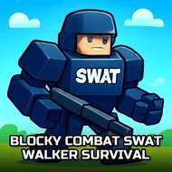 Blocky Combat Swat Walker Survival - Loot Craft game